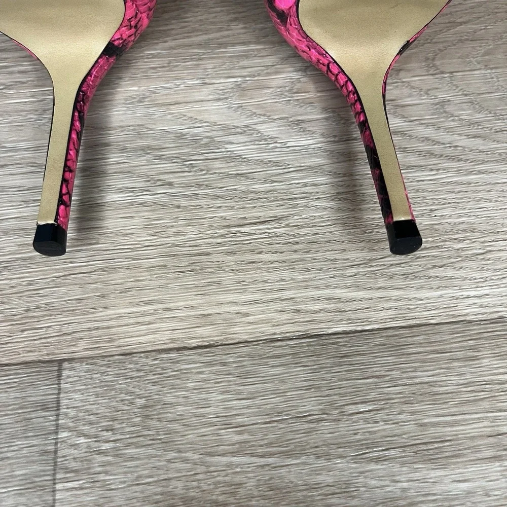 Vince‎ Camuto Clear Neon Poised Python Snakeskin Heels, Pink, 5.5